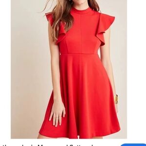 Anthropologie Maeve Red Deena Dress Size Small Excellent Condition Girlcore